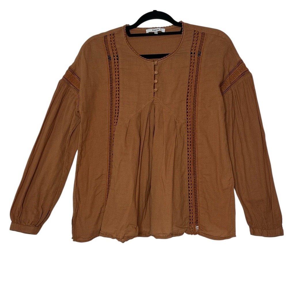 ANTHROPOLOGIE RO & DE Top Women's Small Babydoll Long Sleeve Fall Relaxed